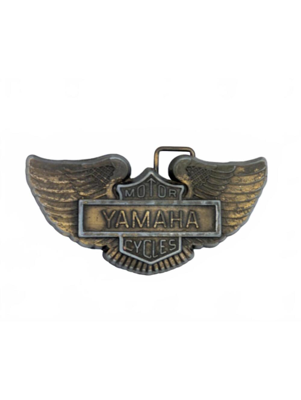 Yamaha Motor Cycles Winged Logo Vintage Brass Tone Belt Buckle